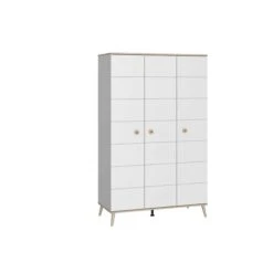 Wimex Billund Kleiderschrank 3-türig Weiß / Eiche Sägerau