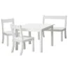 Schardt Bueno Sitzgruppe Vierteilig MDF Weiß - 2 Stühle, 1 Tisch, 1 Bank