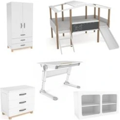 Nature Kid Cory/Terra Kinderzimmer Weiß/natur 8-teilig Mit Hausbett 90 X 200 Cm, Dach & Schreibtisch -Roba || Pinolino || Träumeland Verkäufe catania whiteroom schreibtisch terra zimmer weiss gr