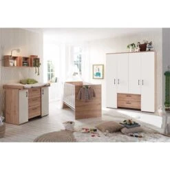 Mäusbacher Cindy Kinderzimmer Dreiteilig Asteiche/weiß Matt