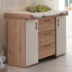 Mäusbacher Cindy Kinderzimmer Dreiteilig Asteiche/weiß Matt -Roba || Pinolino || Träumeland Verkäufe cindy wickelkommode