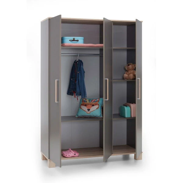 Arthur Berndt Cloe Kleiderschrank Lava Matt Eiche Sägerau Nb | 3-türig 2 Arthur Berndt Cloe Kleiderschrank Lava Matt Eiche Sägerau Nb | 3-türig – Bild 2