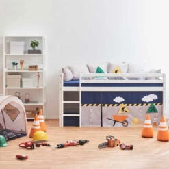 Hoppekids Halbhohes Bett ECO Dream 90x200 Cm Mit Gerader Leiter | Teilbar -Roba || Pinolino || Träumeland Verkäufe construction basic half high 90x200 milieu 1