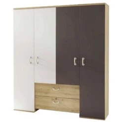 Mäusbacher Cordula Kleiderschrank Weiß Und Lava Matt Mit Asteiche Dekor