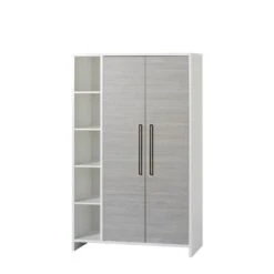 Schardt Eco Silber Kleiderschrank 2 Türen+Regal Weiß/Pinie Silber