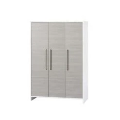 Schardt Eco Silber Kleiderschrank 3 Türen Weiß/Pinie Silber