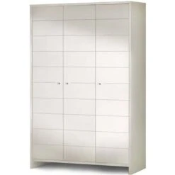 Schardt Eco Stripe Kleiderschrank 3 Türen Dekor Weiß/MDF Weiß