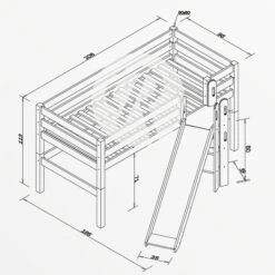 Relita ELIYAS Spielbett Buche Massiv Weiß Mit Rutsche - Zum Einzelbett Umbaubar -Roba || Pinolino || Träumeland Verkäufe eliyas bemassung 2