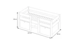 Nature Kid Finn Kojenbett Weiß / Natur Mit 2 Schubkästen, Liegefläche 90 X 200 Cm 7 Nature Kid Finn Kojenbett Weiß / Natur Mit 2 Schubkästen, Liegefläche 90 X 200 Cm -Roba || Pinolino || Träumeland Verkäufe finn sketch1