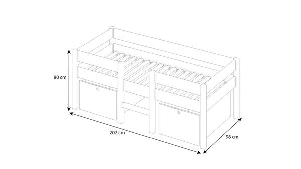 Nature Kid Finn Kojenbett Weiß / Natur Mit 2 Schubkästen, Liegefläche 90 X 200 Cm 4 Nature Kid Finn Kojenbett Weiß / Natur Mit 2 Schubkästen, Liegefläche 90 X 200 Cm – Bild 4