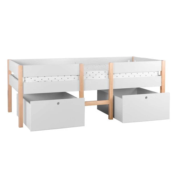 Nature Kid Finn Kojenbett Weiß / Natur Mit 2 Schubkästen, Liegefläche 90 X 200 Cm 2 Nature Kid Finn Kojenbett Weiß / Natur Mit 2 Schubkästen, Liegefläche 90 X 200 Cm – Bild 2