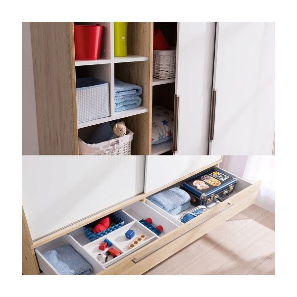 Paidi Fionn/Remo Schiebetürenschrank Breit 1x Kreideweiß 1x Eiche-Bordeaux | Zum Aktionspreis 2 Paidi Fionn/Remo Schiebetürenschrank Breit 1x Kreideweiß 1x Eiche-Bordeaux | Zum Aktionspreis – Bild 2