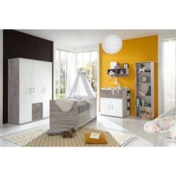 Arthur Berndt Franzi 8-tlg. Komplett-Kinderzimmer Weiß Mit Eiche Sand Dekor