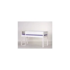 Manis-h Halbhohes Bett FREJ 90x200 Cm Einfarbig Absturzsicherung & Leiter - 20 Farben Wählbar