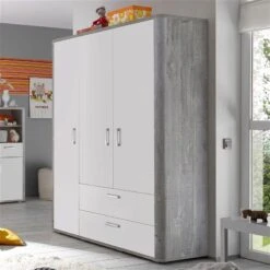 Mäusbacher Frieda Kinderzimmer 3-teilig Vintage Wood Grey Weiß -Roba || Pinolino || Träumeland Verkäufe frieda schrank 2
