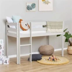 Hoppekids ECO Comfort Halbhohes Bett Dove Grey 70 X 160 Cm - Ohne Lattenrost -Roba || Pinolino || Träumeland Verkäufe halbhochbett grey 70x160 2