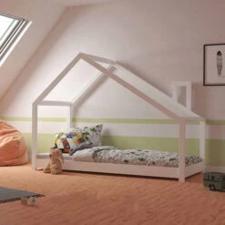 Nature Kid Milo Hausbett Weiß Mit Giebeldach Liegefläche 120 X 200