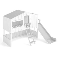 Artkid Ronja Haus-Etagenbett Weiß Mit Rutsche Aus Kiefer Liegefläche 90 X 200 Cm -Roba || Pinolino || Träumeland Verkäufe hausbett ronja mit rutsche ohne gast whiteroom16 9 07 1