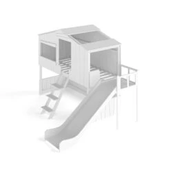 Artkid Ronja Haus-Etagenbett Weiß Mit Rutsche Aus Kiefer Liegefläche 90 X 200 Cm -Roba || Pinolino || Träumeland Verkäufe hausbett ronja mit rutsche ohne gast whiteroom16 9 08 1