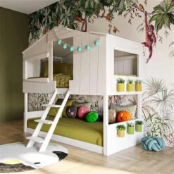 Artkid Ronja Etagenbett Hüttenbett Weiß Liegefläche 90 X 200 Cm