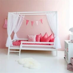 Hoppekids Himmelbett ECO Dream Mit Leiter Weiß 90x200 Cm -Roba || Pinolino || Träumeland Verkäufe himmelbett 90x200 leiter