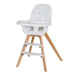 Schardt Holly Hochstuhl Fuß Buche Massiv Inkl. Sitzkissen Sternchen Grau