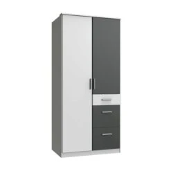 Wimex Joker Kleiderschrank 2-türig Weiß / Graphit