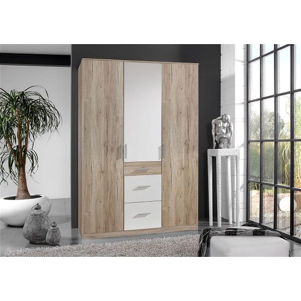 Wimex Joker Kleiderschrank 3-türig San Remo-Eiche-Nachbildung / Weiß 1 Wimex Joker Kleiderschrank 3-türig San Remo-Eiche-Nachbildung / Weiß