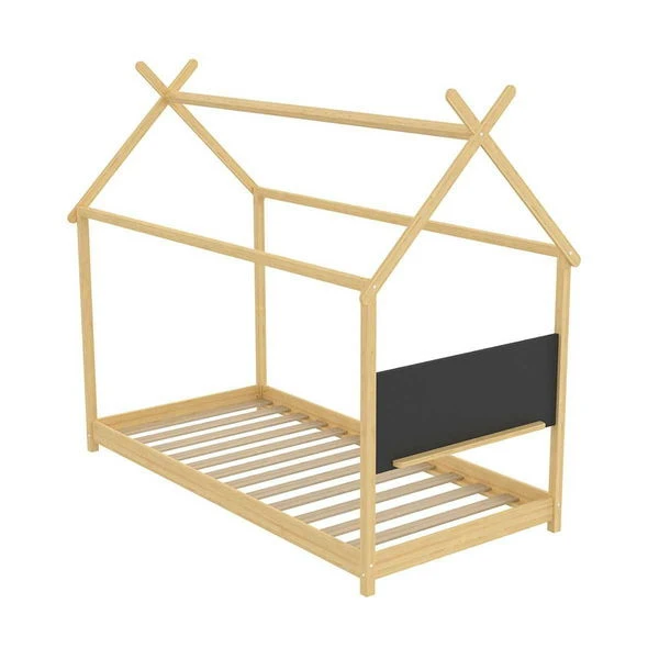 Nature Kid Hanna Hausbett Natur Mit Dachgiebel Und Kreidetafel Liegefläche 90 X 200 2 Nature Kid Hanna Hausbett Natur Mit Dachgiebel Und Kreidetafel Liegefläche 90 X 200 – Bild 2