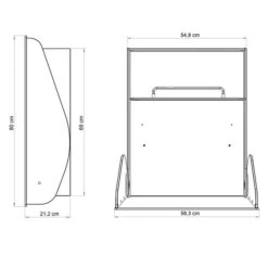 Timkid KAWAHPL Wandwickeltisch Weiß Inklusive Wickelmatte | Elegant Design -Roba || Pinolino || Träumeland Verkäufe kawa hpl cad scaled 1