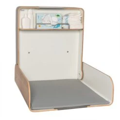 Timkid KAWAmaxi Wandwickeltisch Edelstahl / Eiche Inklusive Wickelmatte | Modern Design -Roba || Pinolino || Träumeland Verkäufe kawamaxi offen eiche edelstahl 6