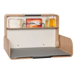 Timkid KAWAQ Wandwickeltisch Edelstahl / Buche Inklusive Wickelmatte | Horizontal Design -Roba || Pinolino || Träumeland Verkäufe kawaq offen buche edelstahl 7