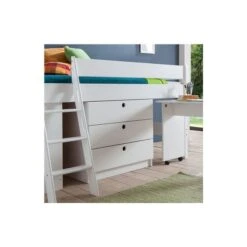 Relita KIM Halbhochbett Buche Massiv Weiß Zum Einzelbett Umbaubar - Frachtfrei -Roba || Pinolino || Träumeland Verkäufe kim kommode weiss gr 1