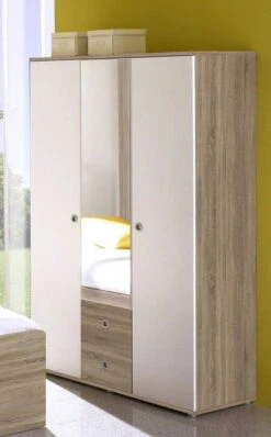 Ticaa Vicky Jugendzimmer 4-teilig Sonoma-Weiß Mit 3-türigem Kleiderschrank -Roba || Pinolino || Träumeland Verkäufe kleiderschrank normal 1