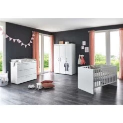 Arthur Berndt Liene Kinderzimmer 3-teilig MDF Weiß Matt Mit Rillenfräsung