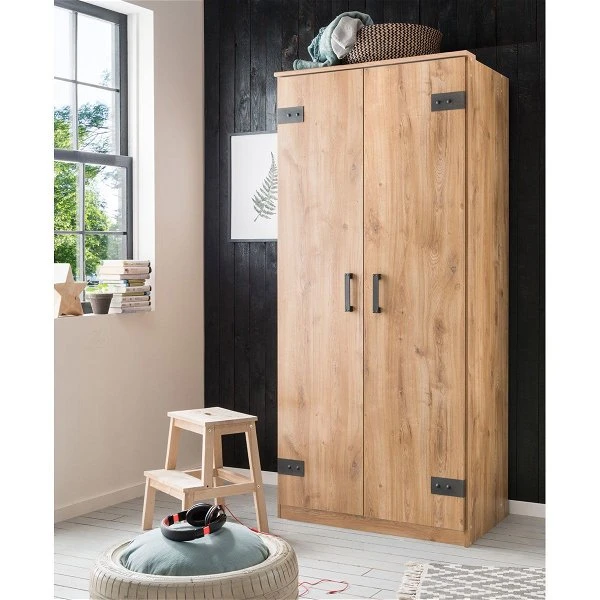 Wimex Liverpool Kleiderschrank 2-türig Plankeneiche-Nachbildung / Graphit 1 Wimex Liverpool Kleiderschrank 2-türig Plankeneiche-Nachbildung / Graphit