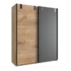 Wimex Liverpool Schiebetürenschrank Plankeneiche-Nachbildung / Graphit