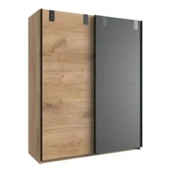 Wimex Liverpool Schiebetürenschrank Plankeneiche-Nachbildung / Graphit