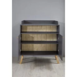 Trendteam Mats Babyzimmer 3-türiger Schrank 3-teilig Grau Melamin -Roba || Pinolino || Träumeland Verkäufe mats bz 1976 630 21 frontal geoeffnet v2 2