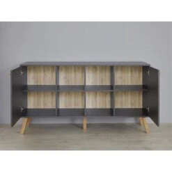 Trendteam Mats Sideboard Grau Melamin -Roba || Pinolino || Träumeland Verkäufe mats bz 1976 670 21 frontal geoeffnet v2