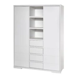 Schardt Maxx White Kleiderschrank 2 Türen+4 Schübe Dekor Weiß/MDF Weiß