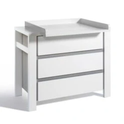 Schardt Milano Pinie Wickelkommode Weiß/Silber 3 Schubkästen - Mit Wickelaufsatz -Roba || Pinolino || Träumeland Verkäufe milano ii silber wickelkommode 2