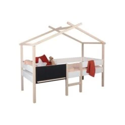 Nature Kid Finja Hausbett Weiß / Natur Mit 2 Schubkästen, Liegefläche 90 X 200 Cm -Roba || Pinolino || Träumeland Verkäufe milano kojenbett details seitlich gr