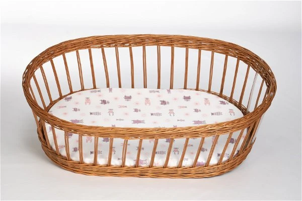 Mionido Stubenwagen Maxi Natur Pyjamabär Flieder Mit Garnierung, Matratze Und Matratzenbezug 3 Mionido Stubenwagen Maxi Natur Pyjamabär Flieder Mit Garnierung, Matratze Und Matratzenbezug – Bild 3