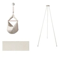 Moonboon Ökologische Federwiegen-Set Nature Mit Motor, Gestell Weiß & Kokos-Einleger -Roba || Pinolino || Träumeland Verkäufe moonboon federwiegen set nature weiss