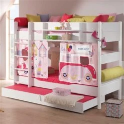 Paidi Ylvie Etagenbett 160 Cm Bettpfosten Kreideweiß Gerade Leiter 90x200 Cm