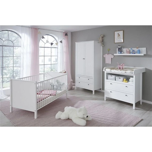 Trendteam Ole Babyzimmer 2-türiger Schrank 4-teilig Weiß 1 Trendteam Ole Babyzimmer 2-türiger Schrank 4-teilig Weiß