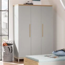 Paidi Benne Kleiderschrank 3T Kieselgrau/Eiche-Montana - Versandkostenfrei