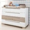Paidi Carlo Wickelkommode 4 Schubkästen 3x Kreideweiß, 1x Fichte-Nachb. Inkl. Wickelaufsatz