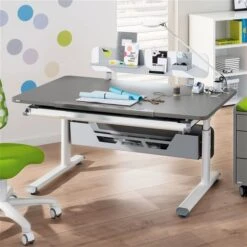 Paidi Diego 120 Schreibtisch Schiefergrau 120 X 70 Cm - Gestellfarbe Wählbar